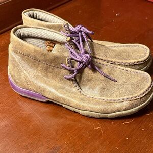 Twisted X Tan and Purple Lace Up Boots